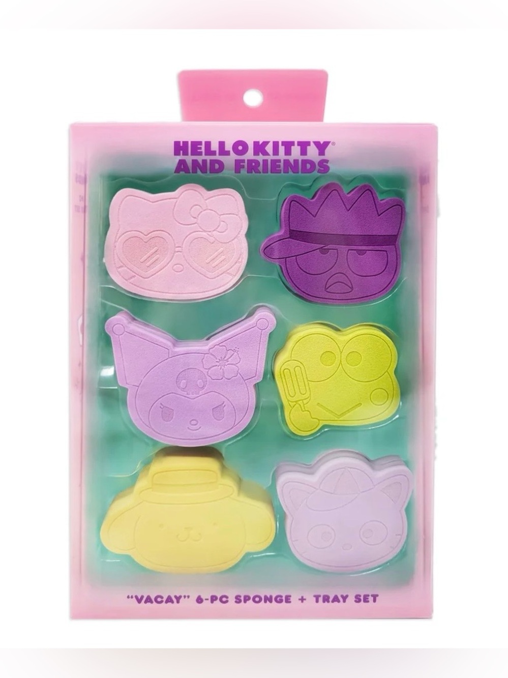 Kids 6-Piece Sponge Tray Set - Pink, Purple, Yellow, Lilac